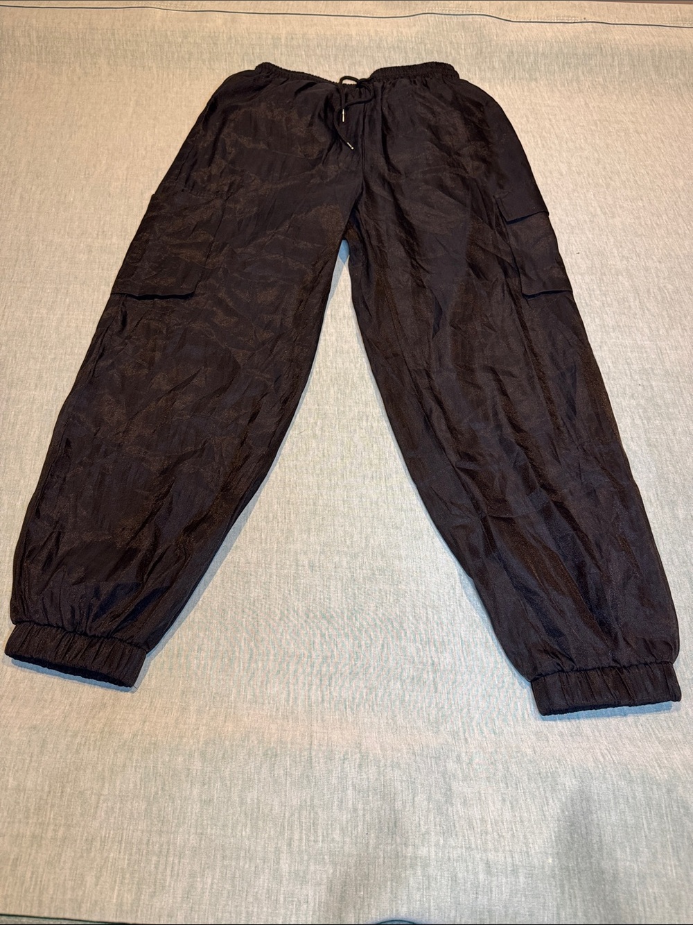 SHEIN Black Cargo Drawstring Jogger Pants